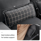 [VIDEO provided][New]123*55  Modern U-shaped Sofa with Console,Cupholders and USB Ports,6-seat Upholstered Symmetrical Indoor Fu