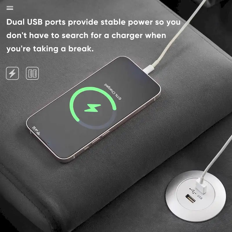 [VIDEO provided][New]123*55  Modern U-shaped Sofa with Console,Cupholders and USB Ports,6-seat Upholstered Symmetrical Indoor Fu