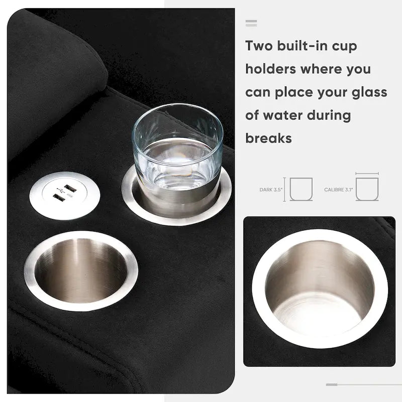 [VIDEO provided][New]123*55  Modern U-shaped Sofa with Console,Cupholders and USB Ports,6-seat Upholstered Symmetrical Indoor Fu