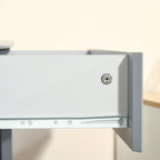 HOMCOM Corner Desk, Triangle Computer Desk with Drawer and Storage Shelves for Small Space