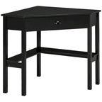 HOMCOM Corner Desk, Triangle Computer Desk with Drawer and Storage Shelves for Small Space