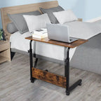 Height adjustable Chipboard & Steel Side Table with Baffle