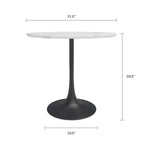 Jamesdar Kurv 31.5  Mid-Century Modern Cafe Table