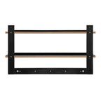 Danya B. 2-Tier Wall Shelf with 5 Hanging Hooks - Entryway or Bathroom