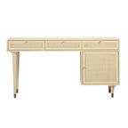 Sierra Wood and Cane 3 Drawer Desk
