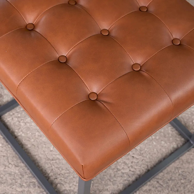 SEI Furniture Healy Saddle Brown Mini Ottoman