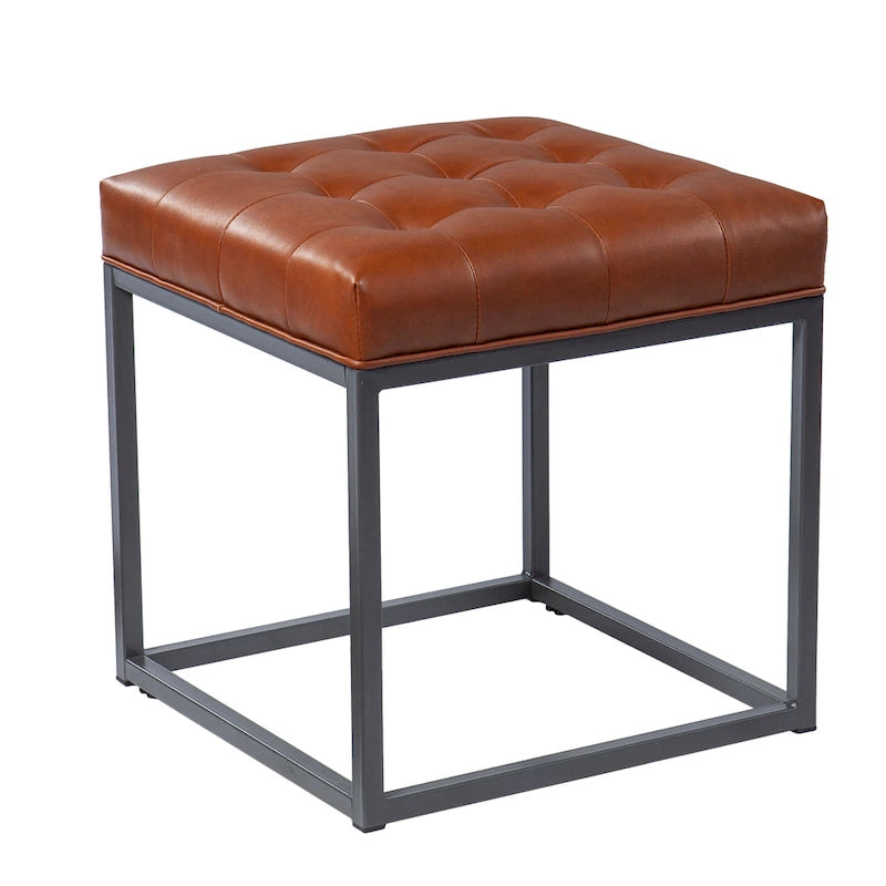 SEI Furniture Healy Saddle Brown Mini Ottoman