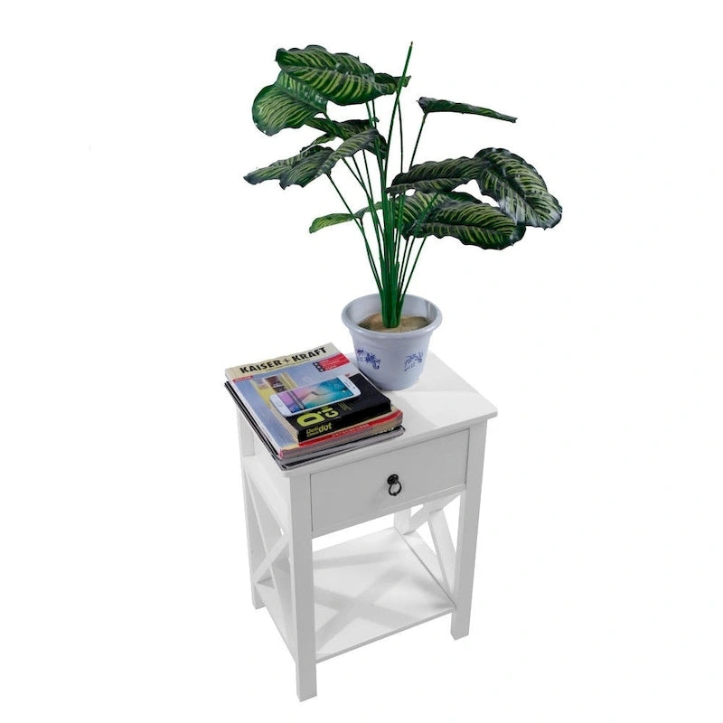 Copper Grove Vore Wood X-base 1-drawer Storage Nightstand