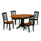East West Furniture Dining Table Set- an Oval Kitchen Table and Kitchen Chairs, 42x60 Inch, Black & Cherry(Pieces Options)