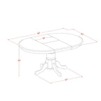 East West Furniture Dining Table Set- an Oval Kitchen Table and Kitchen Chairs, 42x60 Inch, Black & Cherry(Pieces Options)