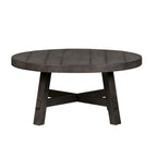Modern Farmhouse Dusty Charcoal Distressed Splay Leg Round Cocktail Table