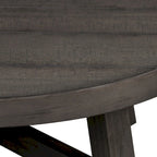 Modern Farmhouse Dusty Charcoal Distressed Splay Leg Round Cocktail Table