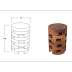 Solid Wood Open Slat Round Accent Table by East at Main