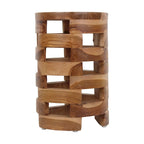 Solid Wood Open Slat Round Accent Table by East at Main
