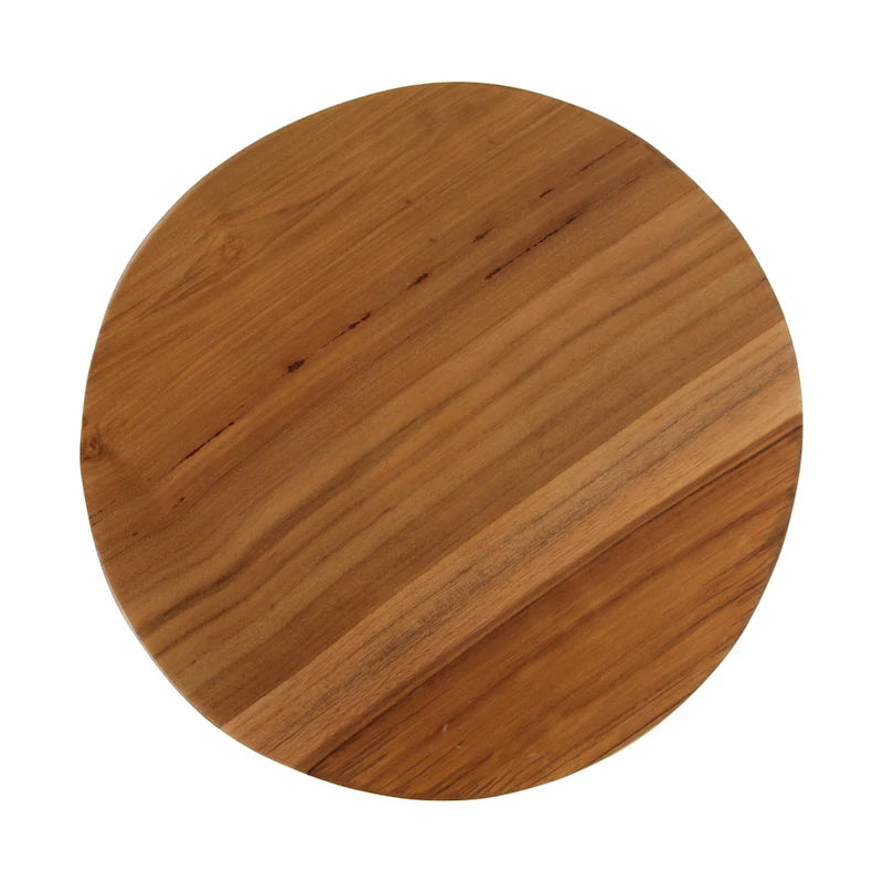 Solid Wood Open Slat Round Accent Table by East at Main