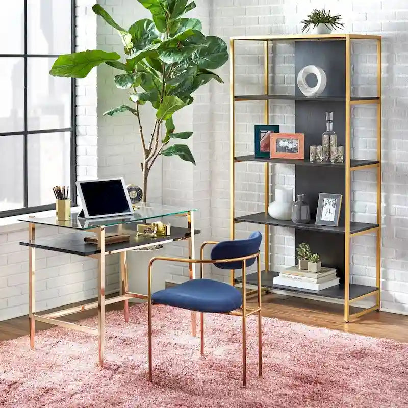 Lifestorey Thayer Mid-Century Glass Desk