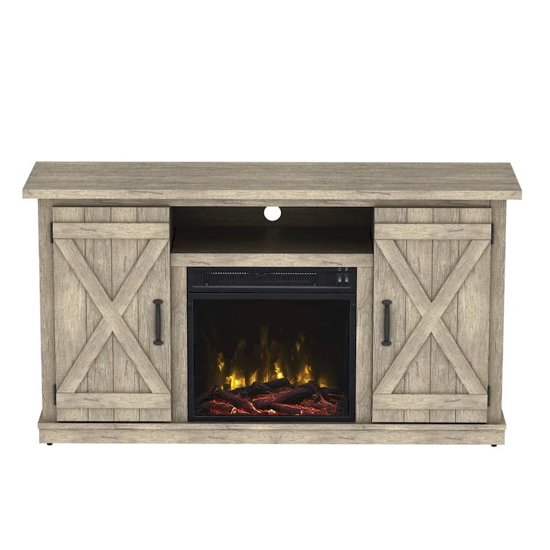 Cottonwood Fireplace TV Stand for TVs up to 55 , Ashland Pine - 47.5 inches in width
