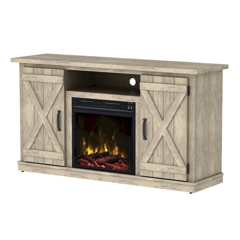 Cottonwood Fireplace TV Stand for TVs up to 55 , Ashland Pine - 47.5 inches in width