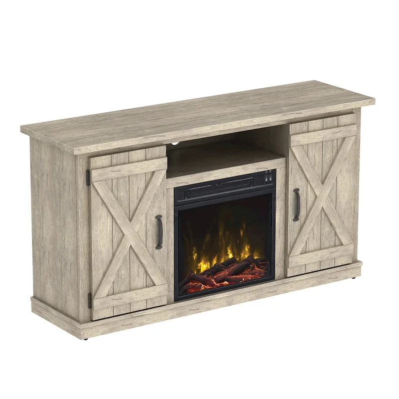Cottonwood Fireplace TV Stand for TVs up to 55 , Ashland Pine - 47.5 inches in width