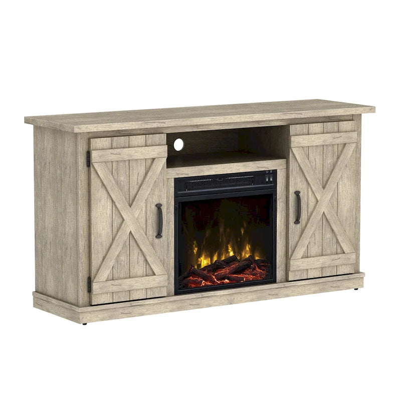 Cottonwood Fireplace TV Stand for TVs up to 55 , Ashland Pine - 47.5 inches in width