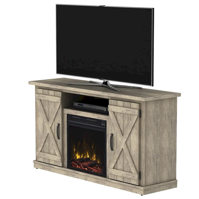 Cottonwood Fireplace TV Stand for TVs up to 55 , Ashland Pine - 47.5 inches in width