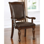 Madzharovo Traditional Brown Cherry Faux Leather Formal 9-Piece Dining Set by Copper Grove