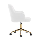 Porthos Home Tana Swivel Office Chair, Teddy Fabric, Gold Chrome Legs