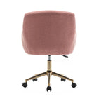 Porthos Home Tana Swivel Office Chair, Teddy Fabric, Gold Chrome Legs