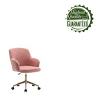 Porthos Home Tana Swivel Office Chair, Teddy Fabric, Gold Chrome Legs