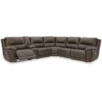 Signature Design by Ashley Dunleith Brown 6-Piece Power Reclining Sectional - 136 W x 123 D x 43 H