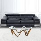 HomeRoots 45  Walnut And Clear Glass Abstract Wood Round Coffee Table - 45 x 45 x 15