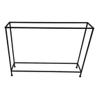 Aurelia 48 Inch Console Sofa Table, Artisanal Hammered Antique Bronze Tray Top, Industrial Black Iron Frame