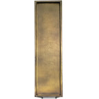 Aurelia 48 Inch Console Sofa Table, Artisanal Hammered Antique Bronze Tray Top, Industrial Black Iron Frame