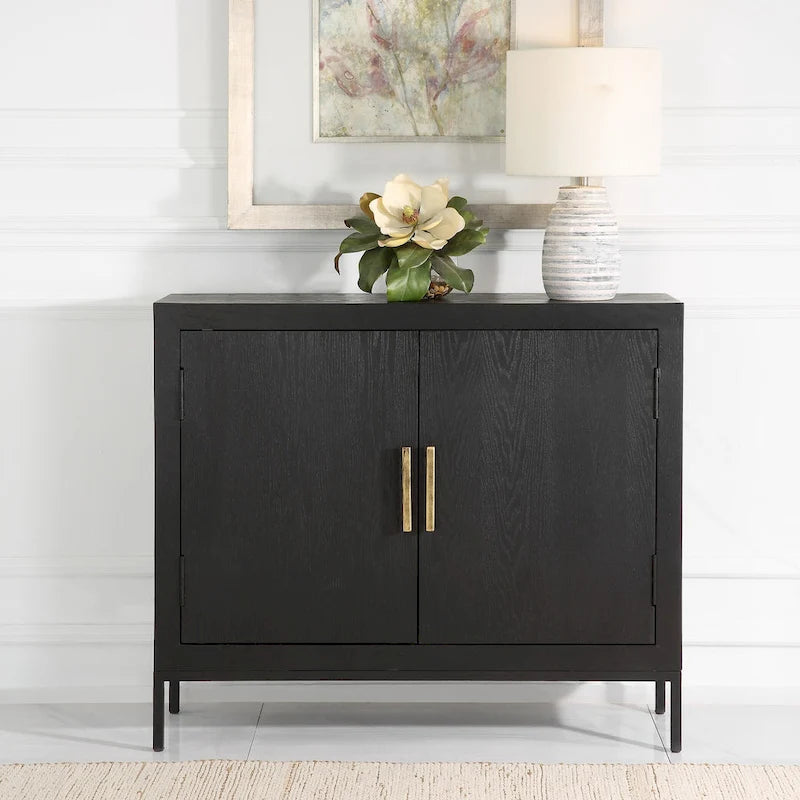 Uttermost Front Range Dark Oak 2 Door Cabinet - 40.25 W X 32.5 H X 11.625 D (in)