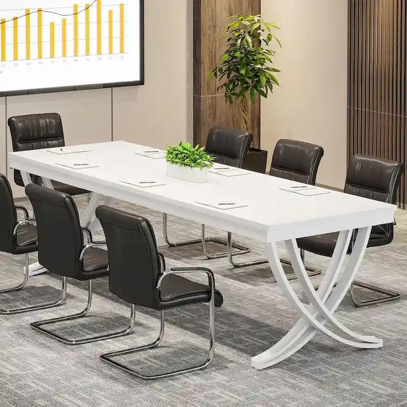 6.5FT Conference Table for 6-8 People , 78 inch Long Rectangular Seminar Table