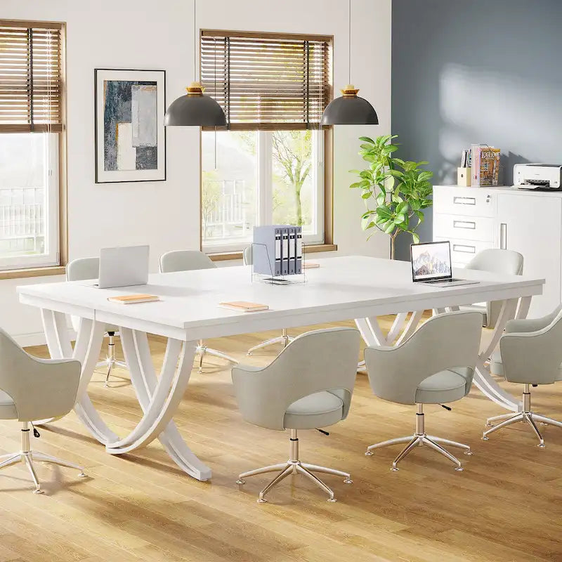 6.5FT Conference Table for 6-8 People , 78 inch Long Rectangular Seminar Table