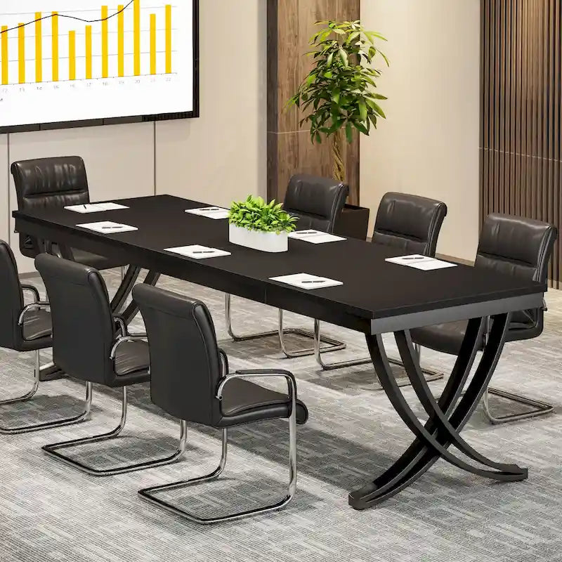 6.5FT Conference Table for 6-8 People , 78 inch Long Rectangular Seminar Table