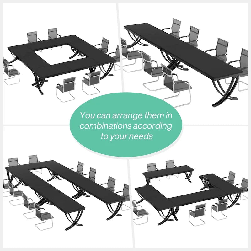 6.5FT Conference Table for 6-8 People , 78 inch Long Rectangular Seminar Table