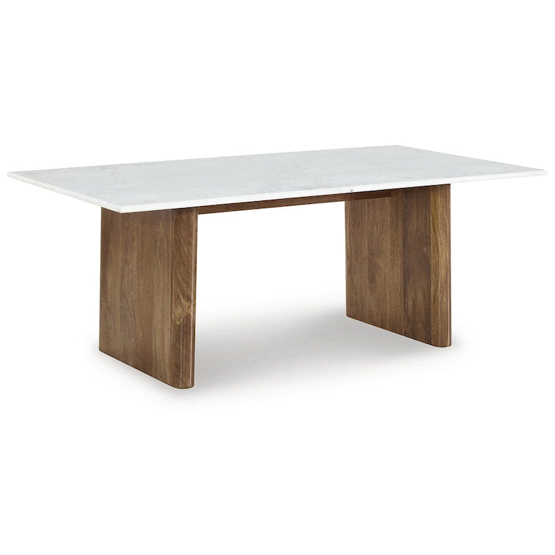 Signature Design by Ashley Isanti Light Brown/White Coffee Table - 48 W x 26 D x 17 H