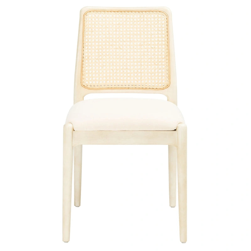 SAFAVIEH Sylva Rattan Cushion Dining Chair (Set of 2) - 19  W x 17.5  L x 32  H - 19Wx18Dx32H