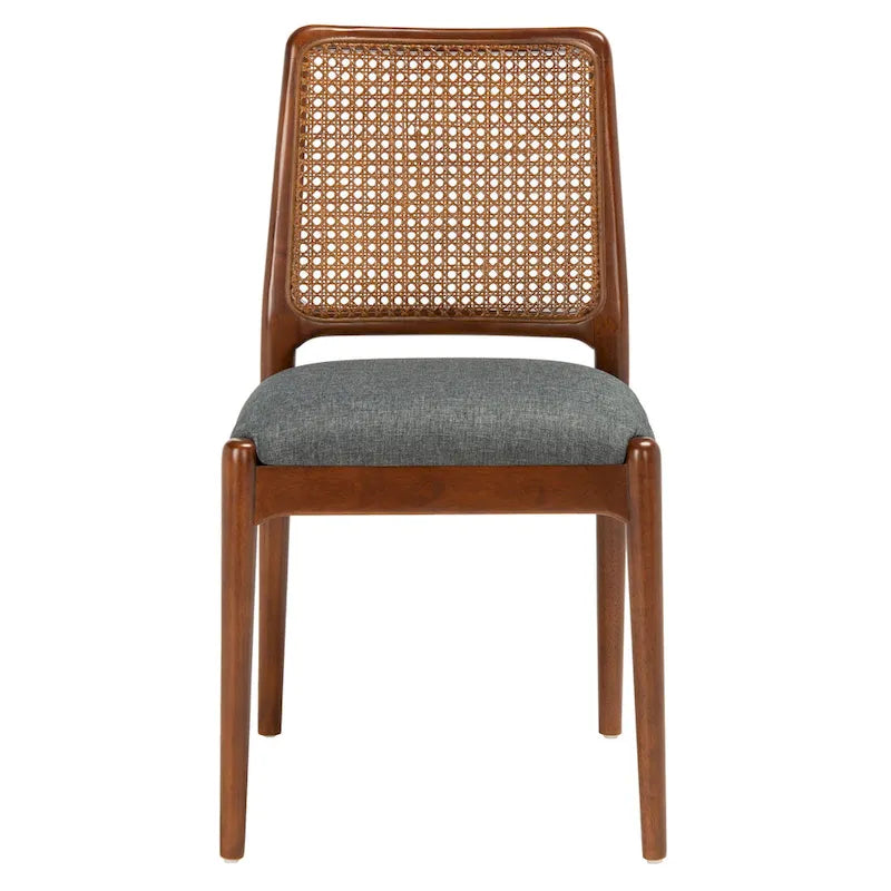 SAFAVIEH Sylva Rattan Cushion Dining Chair (Set of 2) - 19  W x 17.5  L x 32  H - 19Wx18Dx32H