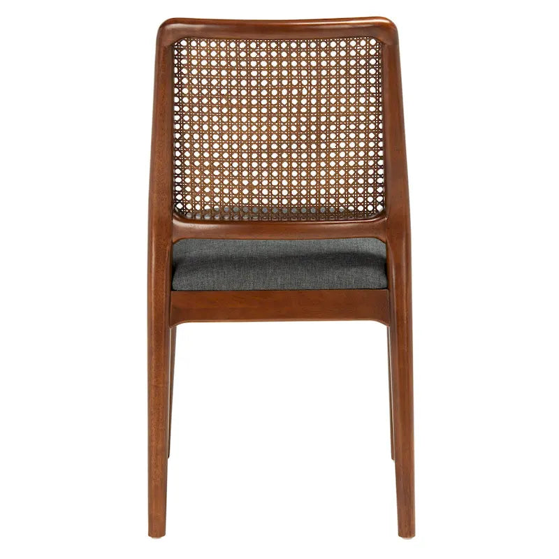 SAFAVIEH Sylva Rattan Cushion Dining Chair (Set of 2) - 19  W x 17.5  L x 32  H - 19Wx18Dx32H