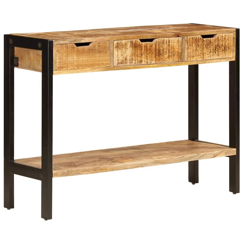 vidaXL Sideboard with 3 Drawers 43.3 x13.8 x29.5  Solid Mango Wood