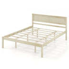 Wooden Bed Frame with Headboard and Slat Support