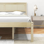 Wooden Bed Frame with Headboard and Slat Support