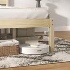 Wooden Bed Frame with Headboard and Slat Support