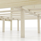 Wooden Bed Frame with Headboard and Slat Support