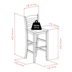 5-Pc High Table with Ladder-back Bar Stools, Walnut