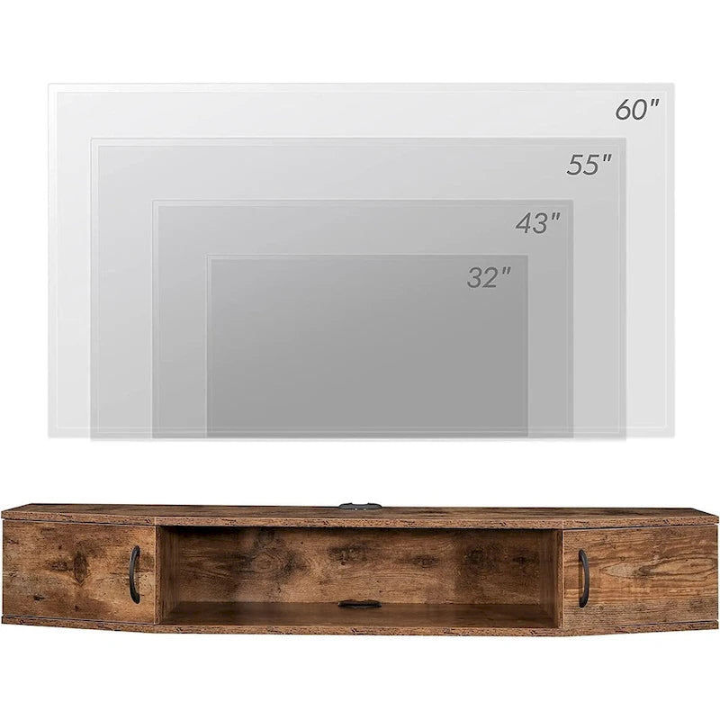 FITUEYES Wall Mounted TV Media Console Floating Desk Storage Hutch