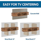 FITUEYES Wall Mounted TV Media Console Floating Desk Storage Hutch